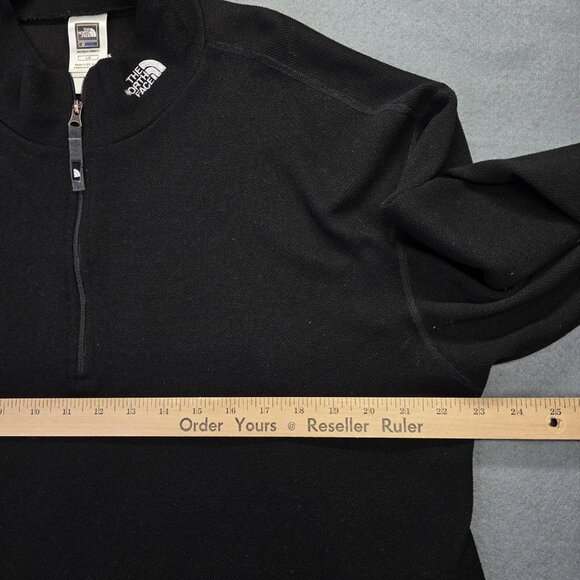 North Face Sweater Mens Large Black Flight Series Quarter Zip Pullover Top Layer - Picture 6 of 9